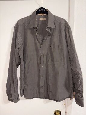 Burberry London Men’s Striped Button Down Shirt Size L Long Sleeve Cotton